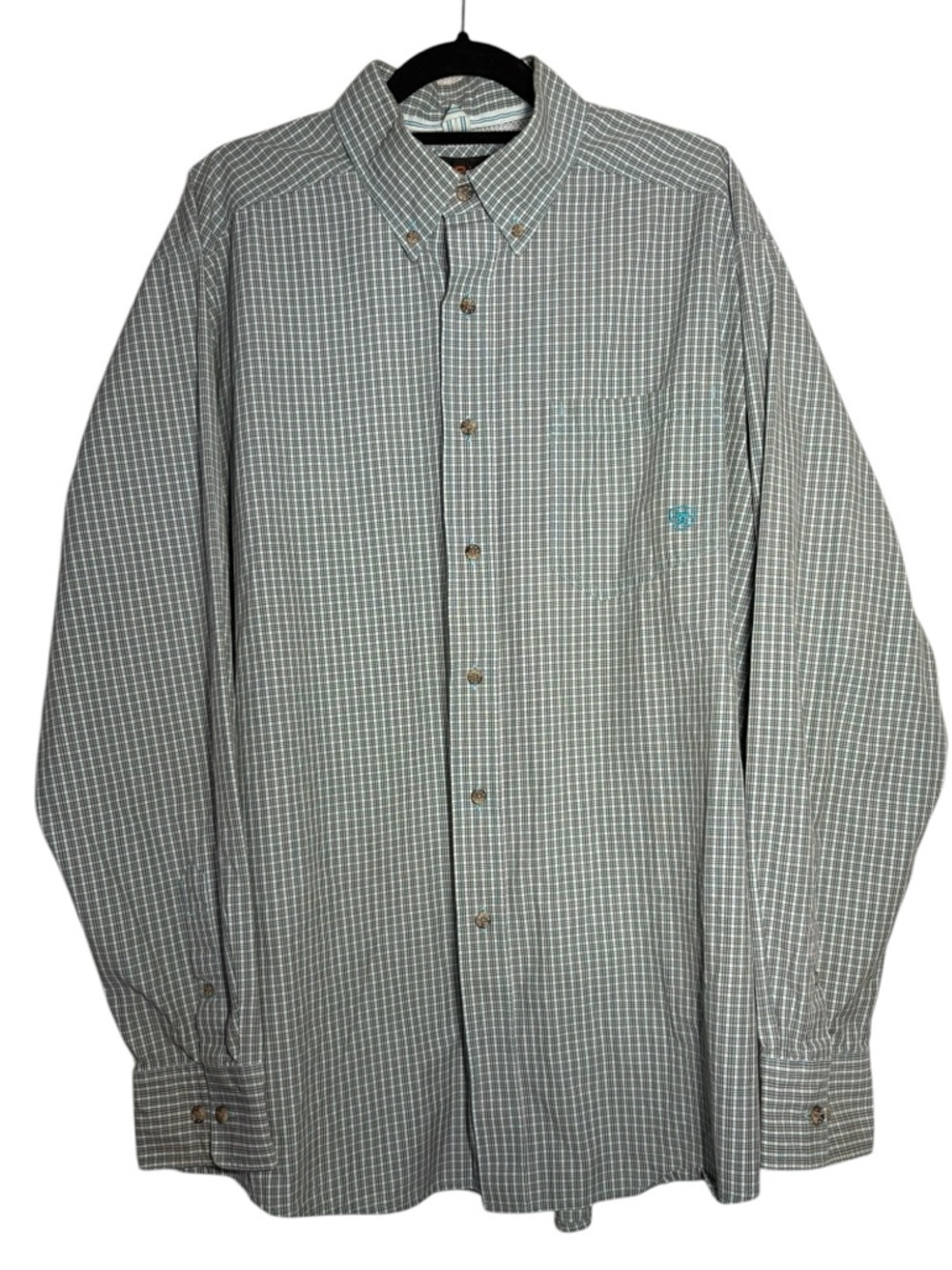 Ariat Men's Pro Series Plaid Button-Down Shirt turquoise